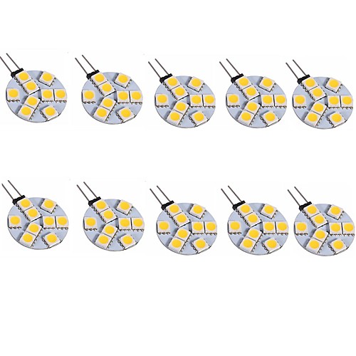 

10pcs 1.5 W LED Bi-pin Lights 180 lm G4 9 LED Beads SMD 5050 White Warm Yellow 12 V