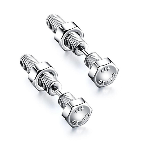 

Men's Jacket Earrings Rivet Precious Unique Design Modern Trendy Stainless Steel Earrings Jewelry Silver / Black For Party Street Carnival Club Bar 1 Pair