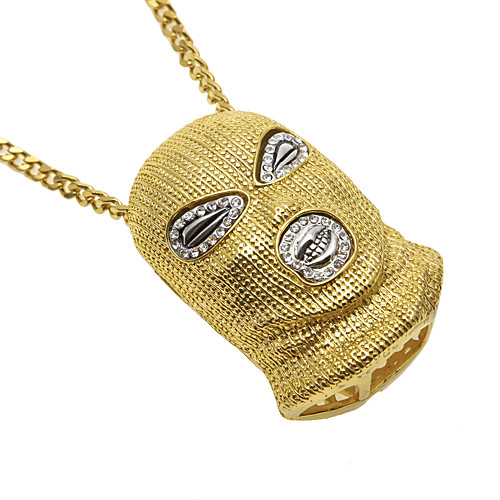 

Men's Pendant Necklace Chain Necklace Cuban Link Face Helmet Statement Punk European Trendy Copper Chrome Silver Gold 70 cm Necklace Jewelry 1pc For Club / Statement Necklace / Long Necklace