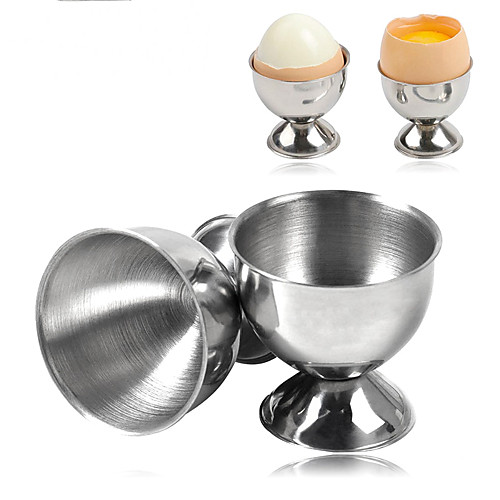 

4pcs Stainless Steel Egg Holder Egg Cup Boiled Egg Stand Storage Tools Kitchen Gadget