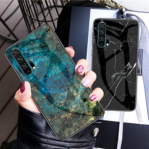 

Shockproof Marble Tempered Glass TPU Frame Case for Huawei Honor 20 Pro Honor 20 Honor 9X Pro Honor 9X