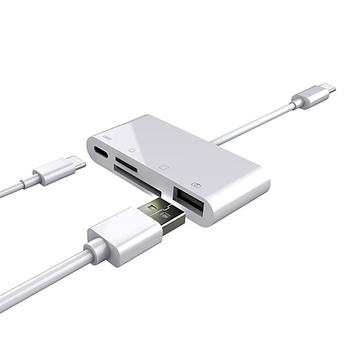 

SD TF Card Reader KaIyuan USB Type C to SD TF USB Card Reader 4 in 1 USB C Cable to USB Reader Compact Memory Card Reader Compatible with MacBook Air/iPad Pro 2018/Galaxy S8/9 and More USB C Devices