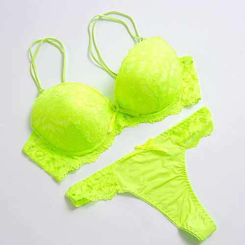 

Women's Bra & Panty Set Underwire Bra 3/4 Cup Sexy Cotton Purple