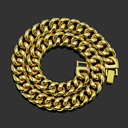 

Men's Chain Necklace Beaded Necklace Classic Unique Design Fashion Gold Plated Chrome Gold Silver 51,60 cm Necklace Jewelry 1pc For Street / Chains