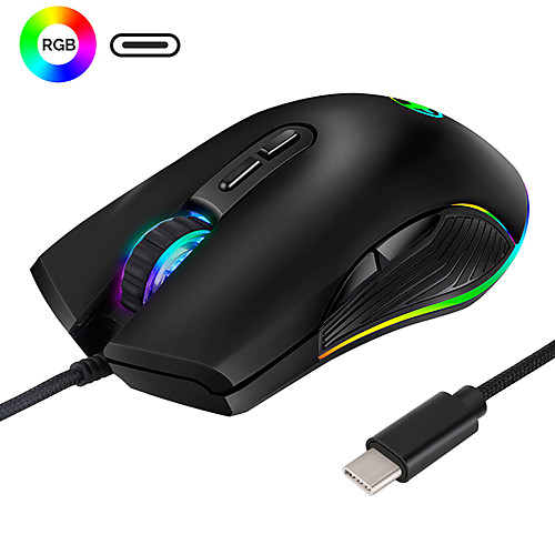 

MODAO W1908 Ergonomic USB Type C Wired RGB Gaming Mouse 3200DPI