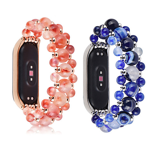 

Crystal Beads Agate Chain Strap For Millet 3 4 Smart Wristband Handicraft Mi Band Bracelet Replacement Part