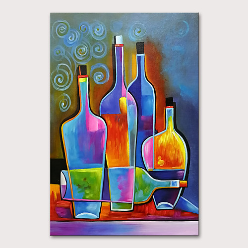 

Oil Painting Hand Painted Vertical Still Life Modern Rolled Canvas (No Frame)