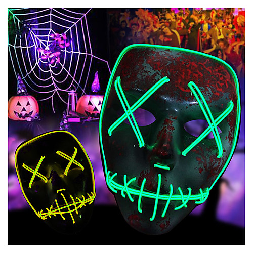 

Halloween Scary Mask Costumes LED Dress up Toys Cosplay Glowing Party Masque Masquerade Costume Multiple Lighting Modes for Men Women Baby Costumes