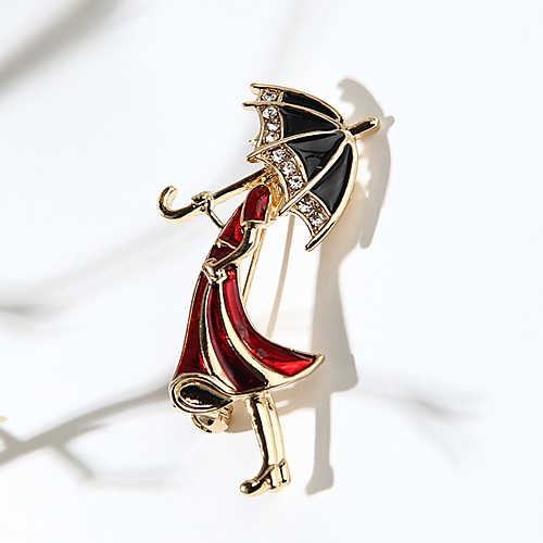 

Women's Brooches Princess Umbrella Cute Brooch Jewelry Gold For Daily