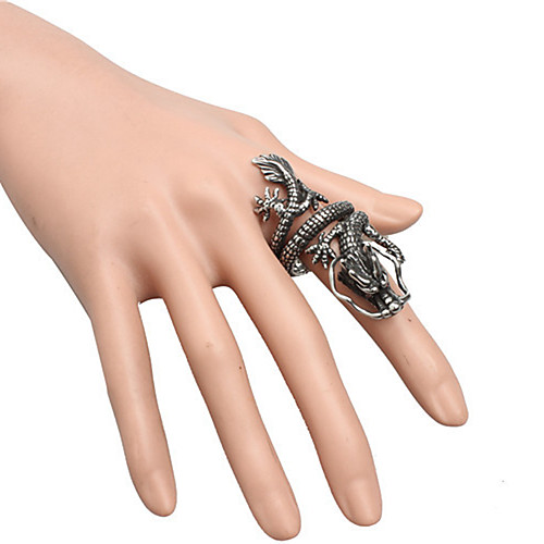 

Men's Ring 1pc Black Titanium Steel Circular Vintage Basic Fashion Daily Jewelry Dragons Cool