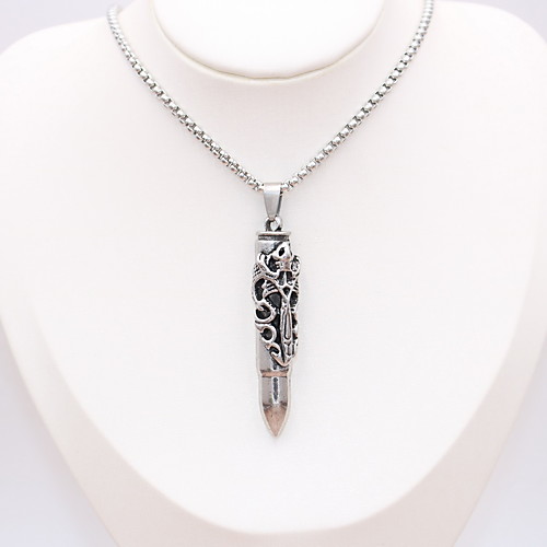 

Women's Men's Pendant Necklace Statement Necklace Classic Bullet Statement Unique Design Classic Punk Silver Plated Chrome Silver 70 cm Necklace Jewelry 1pc For Street Holiday Graduation Club Festival
