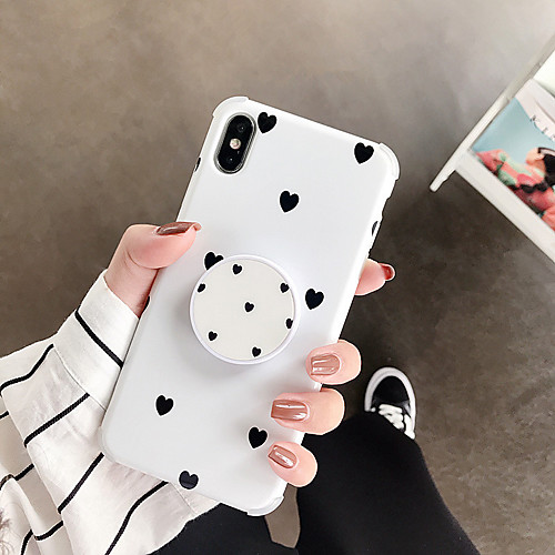 

Phone Case For Apple Back Cover iPhone XR iPhone XS iPhone XS Max iPhone X iPhone 8 Plus iPhone 8 iPhone 7 Plus iPhone 7 iPhone 6s Plus iPhone 6s Shockproof with Stand Pattern Cartoon Heart TPU