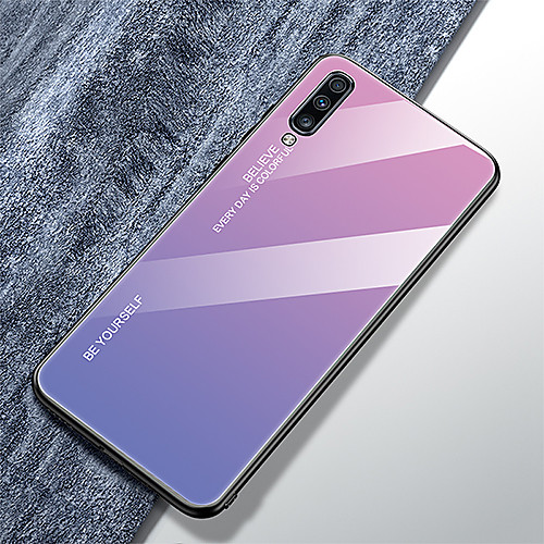 

Case For Samsung Galaxy Galaxy A50(2019) / Samsung Galaxy A70(2019) / Galaxy A60 Ultra-thin Back Cover Color Gradient Tempered Glass