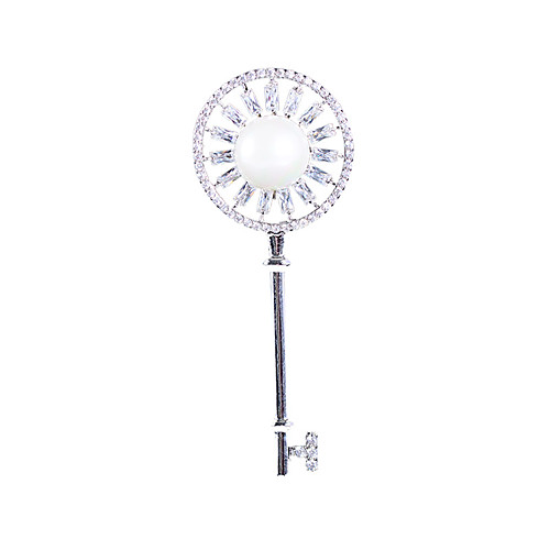 

Women's AAA Cubic Zirconia Brooches Creative Simple Vintage Sweet Fashion Army Brooch Jewelry Silver For Wedding Party Engagement Gift Work