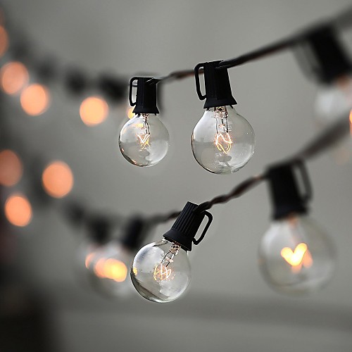 

7.62m 25ft String Lights 25 Shatterproof Tungsten Filament Globe Bulbs Ambience Indoor Outdoor Lights for Patio Garden Backyard Bistro Decor