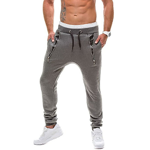 

Men's Basic Slim Sweatpants Pants Multi Color Full Length Black Light gray Dark Gray