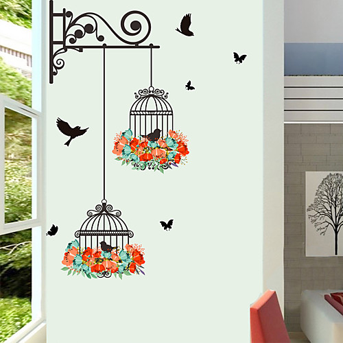 

Birdcage Wall Stickers - Animal Wall Stickers Animals / Landscape Study Room / Office / Dining Room / Kitchen