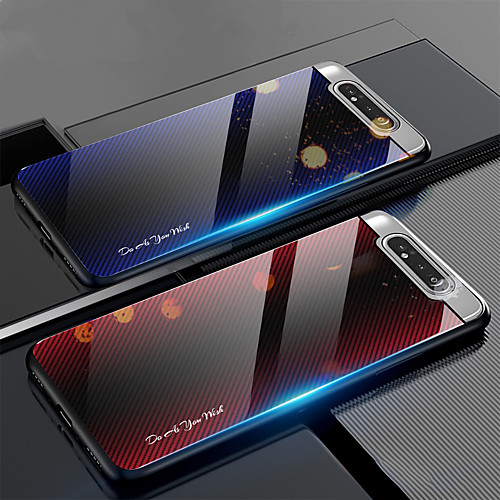

Gradient Texture Tempered Glass Case For Samsung Galaxy A70 A50 A30 A20 A10 A80 A90 Cover Protective Fundas Silicone TPU Edge