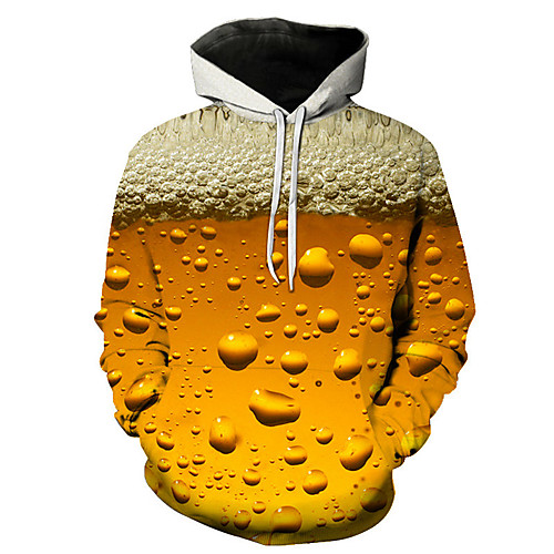 

Men's Unisex Plus Size Pullover Hoodie Sweatshirt 3D Beer Hooded Party Holiday Beer Festival 3D Print Casual Streetwear Hoodies Sweatshirts Long Sleeve Yellow Gold Red