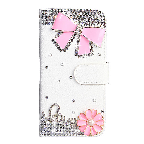 

Case For Huawei Huawei Y7 2019 / Huawei Y6 (2019) Wallet / Card Holder / Rhinestone Full Body Cases Flower PU Leather