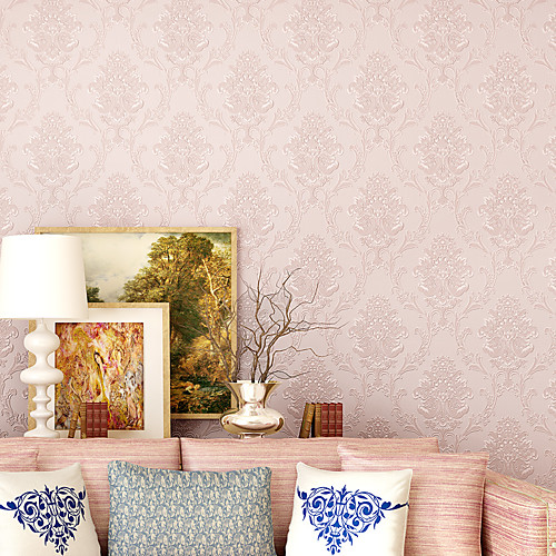 

Wallpaper Wall Covering Sticker Film Pink Damask Peel and Stick Removable Vinyl PVC Home Décor 10045 cm
