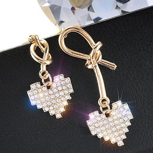 

Women's Mismatch Earrings Mismatched Heart Imitation Diamond Earrings Jewelry Gold For Daily 1 Pair
