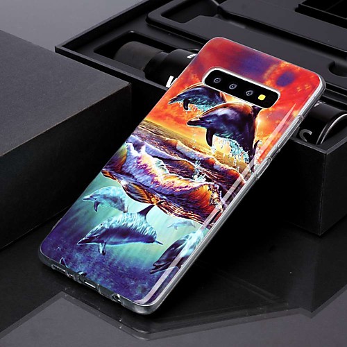 

Case For Samsung Galaxy S10 Plus / Galaxy S10 E IMD / Pattern Back Cover Sunset Dolphin TPU for S8 / S8 Plus / S9 / S9 Plus / S10