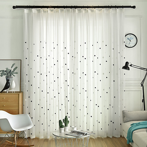 

Two Panel Children's Room Living Room Bedroom Dining Room Embroidered Curtain