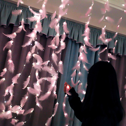 

300LED Feather String Lights Outdoor String Lights Holiday Decoration Lighting IP44 Waterproof Holiday String White Warm White Multicolor