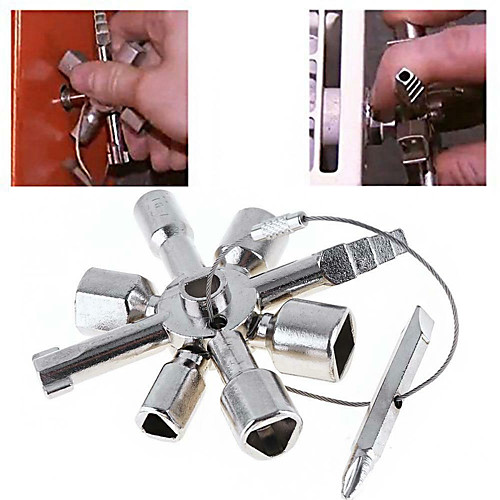 

10 in 1 multi cross switch plumber key wrench square trilateral steel universal