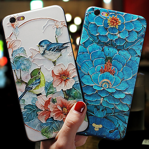 

Case For Apple iPhone XS Max / iPhone 8 Plus/ iPhone 7 / 7 Plus / 8 / 6 /6 Plus / XR / X / XS Dustproof / Embossed / Pattern Back Cover Flower TPU / Silica Gel