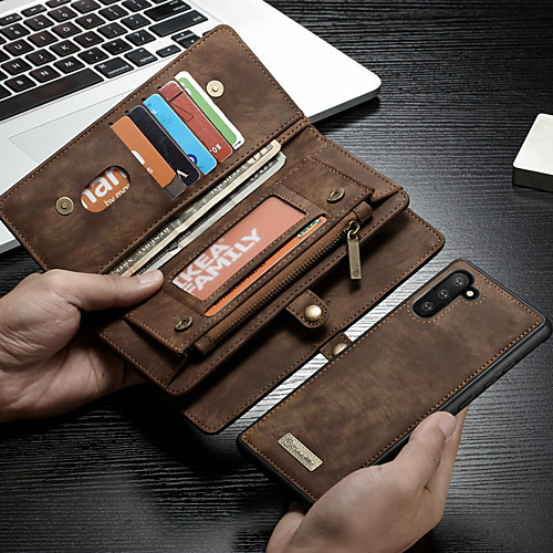 

Caseme Case For Samsung Galaxy Galaxy Note 10 / Galaxy Note 10 Plus Wallet / Card Holder / Shockproof Full Body Cases Solid Colored PU Leather