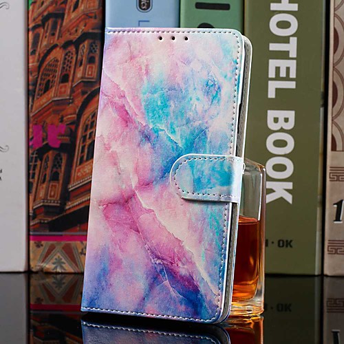 

Case For Apple iPhone XR / iPhone XS Max Wallet / Card Holder / with Stand Full Body Cases Pink Blue Marble PU Leather for iPhone 6s / 6s Plus / 7 / 7 Plus / 8 / 8 Plus / X / Xs