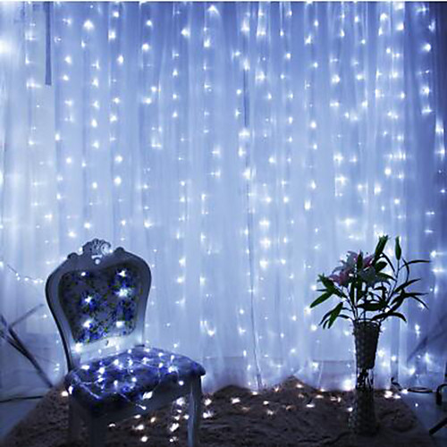 

2pcs 33 m 300 LEDs 31V low Voltage Curtain String Lights Warm White White 8-Mode New Design Wedding Christmas Wedding Decoration No Electric Shock Safer Garden Courtyard Decoration Lamp