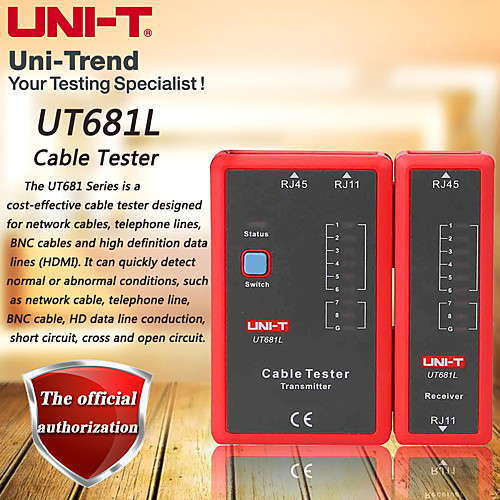 

UNI-T UT681L cable tester network cable / telephone line dual-use tester LED status display manual / automatic shutdown