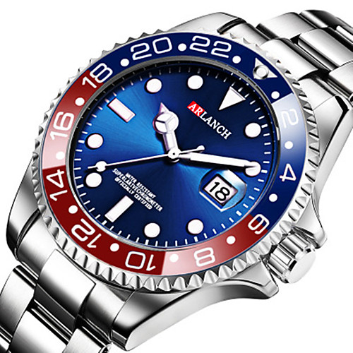 

Men's Steel Band Watches Quartz Stainless Steel 30 m Water Resistant / Waterproof Calendar / date / day New Design Analog - Digital Casual - Black Green Blue Two Years Battery Life