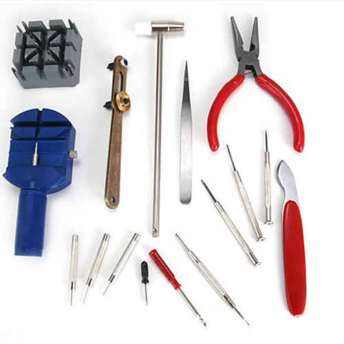 

16pcs watch repair tool kit band pin strap link remover back opener 26213cm