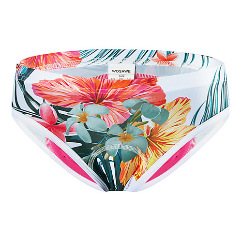 

WOSAWE Floral Botanical Women's Cycling Under Shorts - Green White Blue Bike Briefs Padded Shorts / Chamois Breathable 3D Pad Moisture Wicking Sports Polyester Mountain Bike MTB Road Bike Cycling