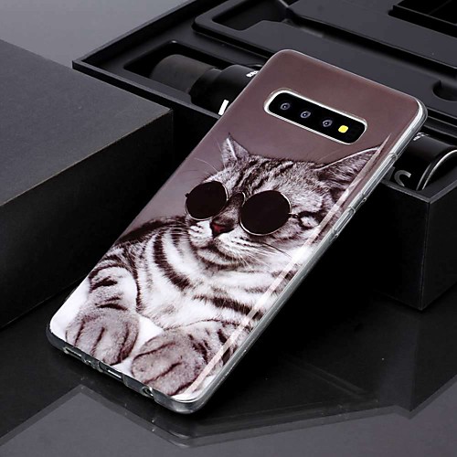 

Case For Samsung Galaxy S10 Plus / Galaxy S10 E IMD / Pattern Back Cover Glasses Cat TPU for S8 / S8 Plus / S9 / S9 Plus / S10