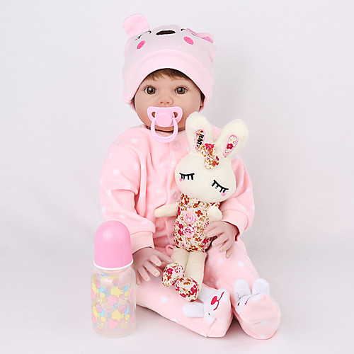 

NPK DOLL 22 inch Reborn Doll Reborn Toddler Doll Baby Girl lifelike Safety Gift Cute Education Cloth 3/4 Silicone Limbs and Cotton Filled Body with Clothes and Accessories for Girls' Birthday and
