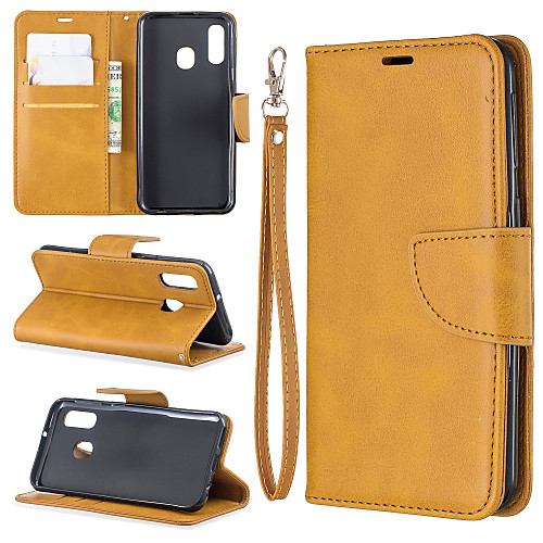 

Case For Samsung Galaxy A6 (2018) / A6 (2018) / A3(2017) Wallet / Card Holder / with Stand Full Body Cases Solid Colored PU Leather