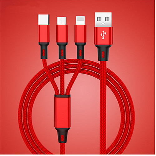 

USB Cable For iPhone XS X 8 7 6 Charging Charger 3 in 1 Micro USB Cable For Android USB TypeC Mobile Phone Cables For Samsung S9