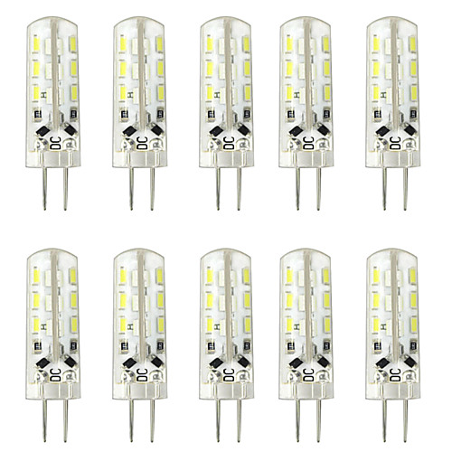 

10pcs 1.5 W LED Bi-pin Lights 300 lm G4 T 24 LED Beads SMD 3014 Warm White White 12 V