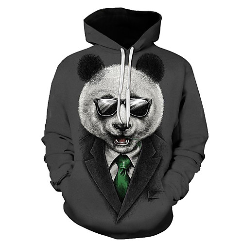 

Men's Plus Size Hoodie Cartoon 3D Hooded Casual Streetwear Hoodies Sweatshirts Gray