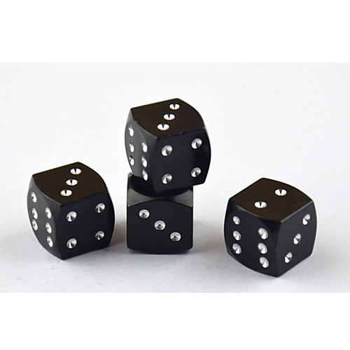 

4PCS Aluminum Dice-Shape Car Tire Valve Caps Dust Cap Auto Accessories