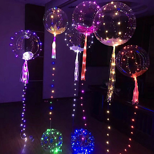 

5pcs LED Glowing Balloons Unique Light up Balloon Battery Operated Colorful Balloon Party Decoration Favor