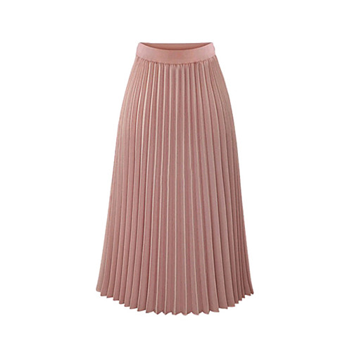 

Women's Basic Skirts Solid Colored Chiffon Pleated White Black Blushing Pink