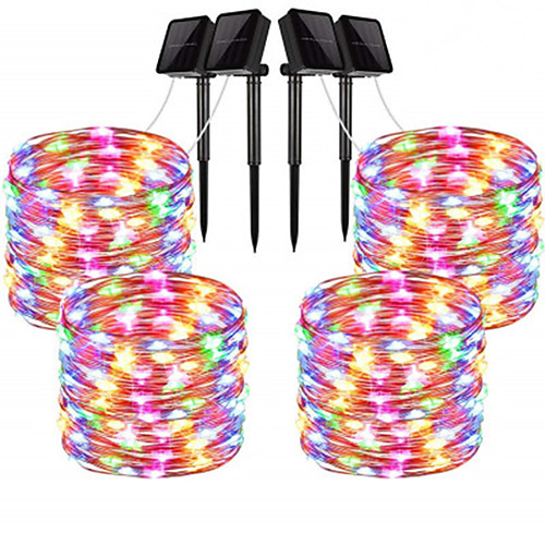 

Outdoor Solar String Light LED Solar Garden Light 10m String Lights Outdoor String Lights 100 LEDs 1Set Mounting Bracket 4pcs Warm White RGB White Waterproof Solar Creative Solar Powered Cuttable