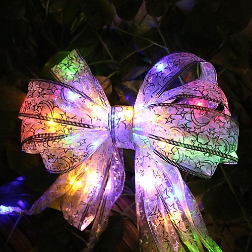 

4 Meters 40 Led Beads Ribbon Led String Lace Christmas Tree Party Festival Decor Bow Box Fairy Xmas Night Light