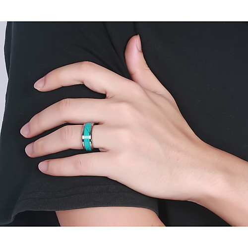 

Men's Band Ring Ring 1pc Turquoise Tungsten Steel Luxury Trendy Rock Party Daily Jewelry Sculpture Precious